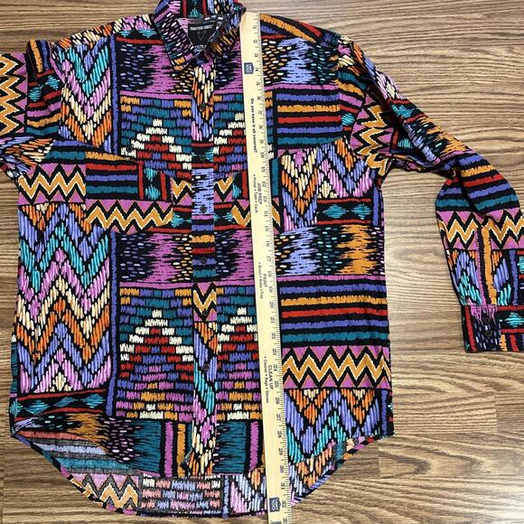 Wrangler Frontier Series Mens L Long Sleeve Button Down Aztec Western Cowboy - Picture 8 of 9